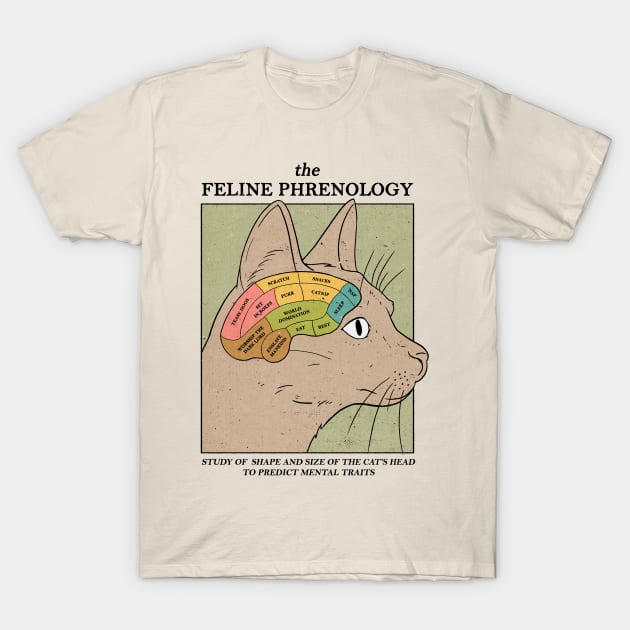The Feline Phrenology T-Shirt by thiagocorrea